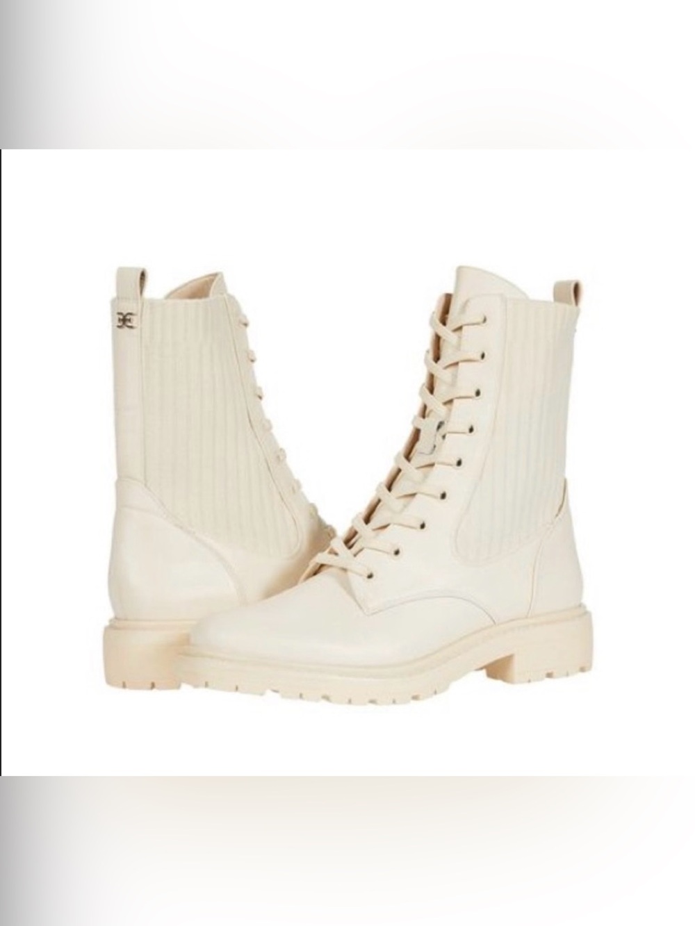 Sam Edelman Women’s Ivory Combat Boots – Size 10 🤍